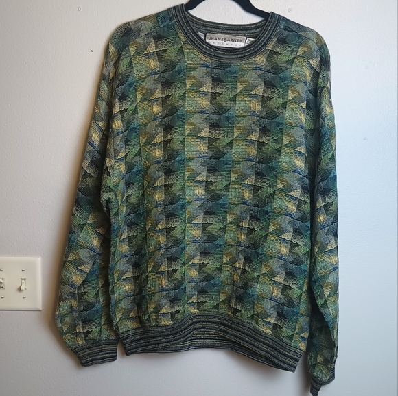 Jhane Barnes Vintage Coogi - Style Crewneck Flat Knit Sweater Medium - Picture 1 of 9